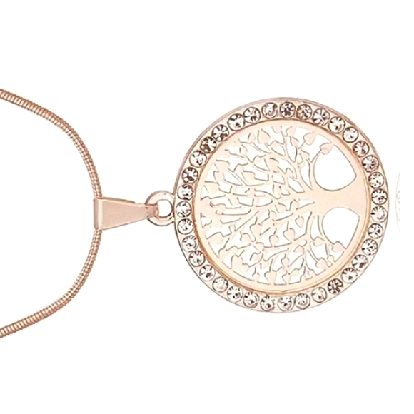 Tree Of Life Gold Crystal Pendant Necklace NEW 18-22in chain.OfferMe$25 - Picture 5 of 6